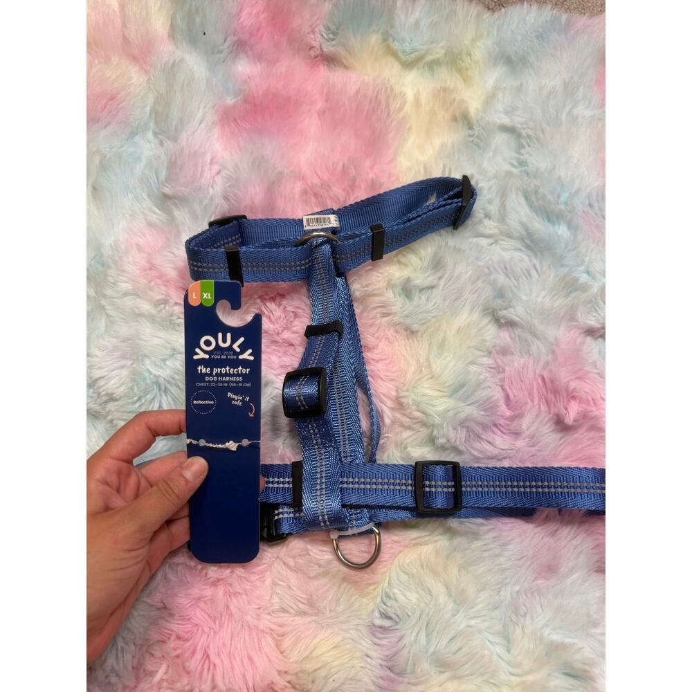 NWT Youly The Protector Reflective Blue Dog Harness L/XL 22-36”